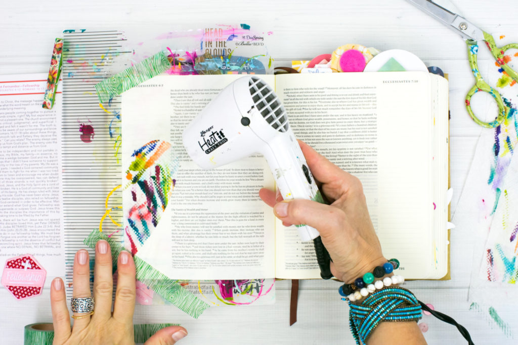 Mixed Media Bible Journaling Tutorial by Amy Bruce | Community and Fellowship | Paper Towel Brush Scraps | Revival Camp