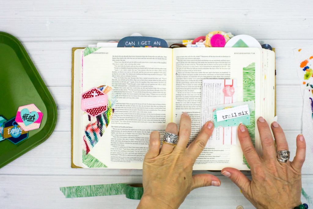Mixed Media Bible Journaling Tutorial by Amy Bruce | Community and Fellowship | Paper Towel Brush Scraps | Revival Camp