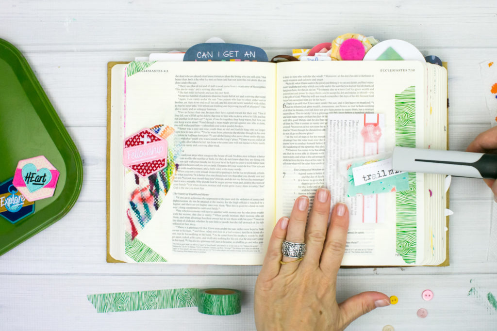 Mixed Media Bible Journaling Tutorial by Amy Bruce | Community and Fellowship | Paper Towel Brush Scraps | Revival Camp