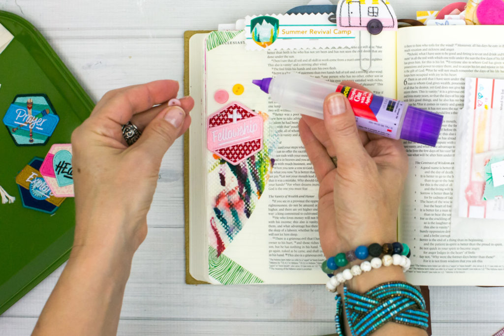 Mixed Media Bible Journaling Tutorial by Amy Bruce | Community and Fellowship | Paper Towel Brush Scraps | Revival Camp
