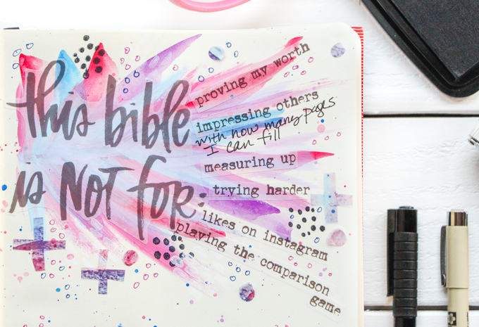 Permission Pages: Journaling Bible Process Video | Here's a glimpse at the NEW Permission Pages Devotional Kit by Lauren Lanker! Designed to support you in creating your own set of permission pages where you can boldly declare the permission you’ve been granted by God to be free–declaring what "This Bible is for" (asking questions and making mistakes) and what "This Bible is not for" (proving my worth or giving in to fear). Be inspired!