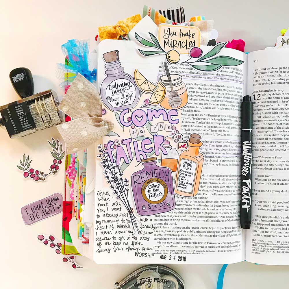 Print and Pray Hybrid Bible Journaling by Cristin Howell | Come to the Father