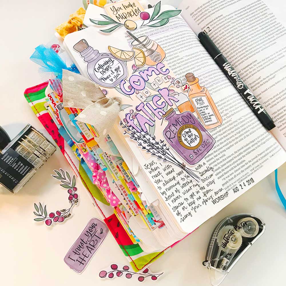 Print and Pray Hybrid Bible Journaling by Cristin Howell | Come to the Father