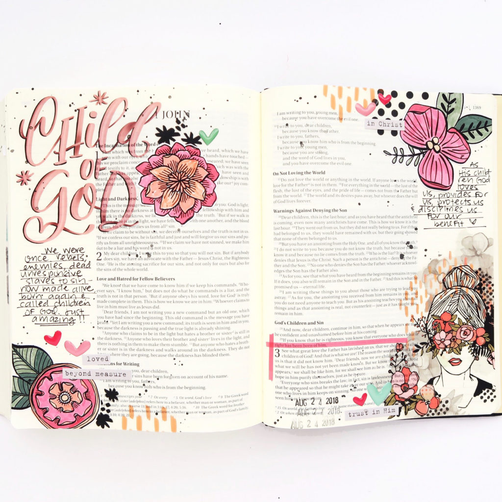 Print and Pray Hybrid Bible Journaling Process Video by Jillian aka Hello Jillsky using digital printables | Girl of God