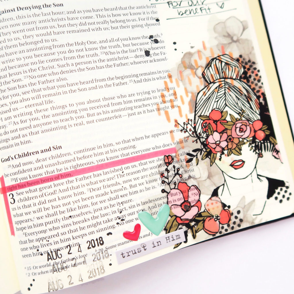 Print and Pray Hybrid Bible Journaling Process Video by Jillian aka Hello Jillsky using digital printables | Girl of God