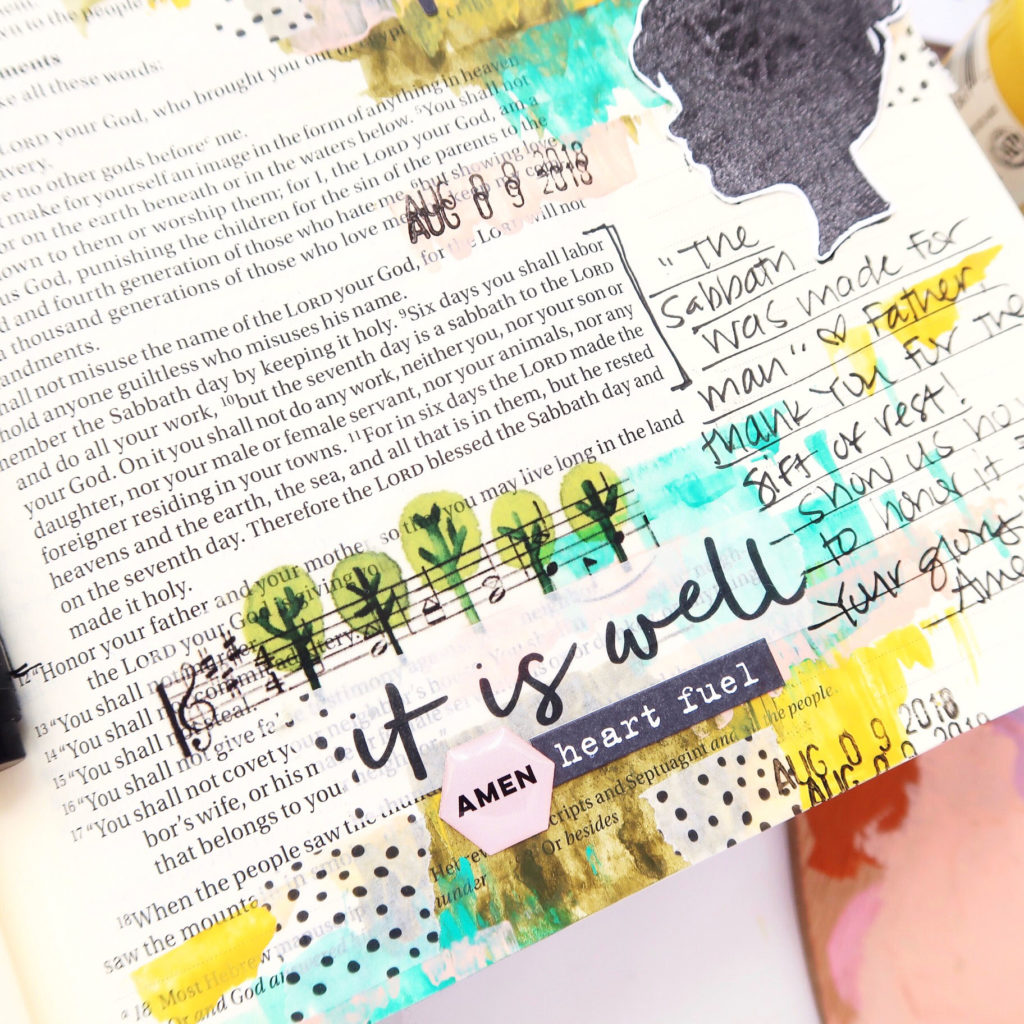 Print and Pray Bible Journaling Process Video by Jillian aka Hello Jillsky | Rhythms of Rest