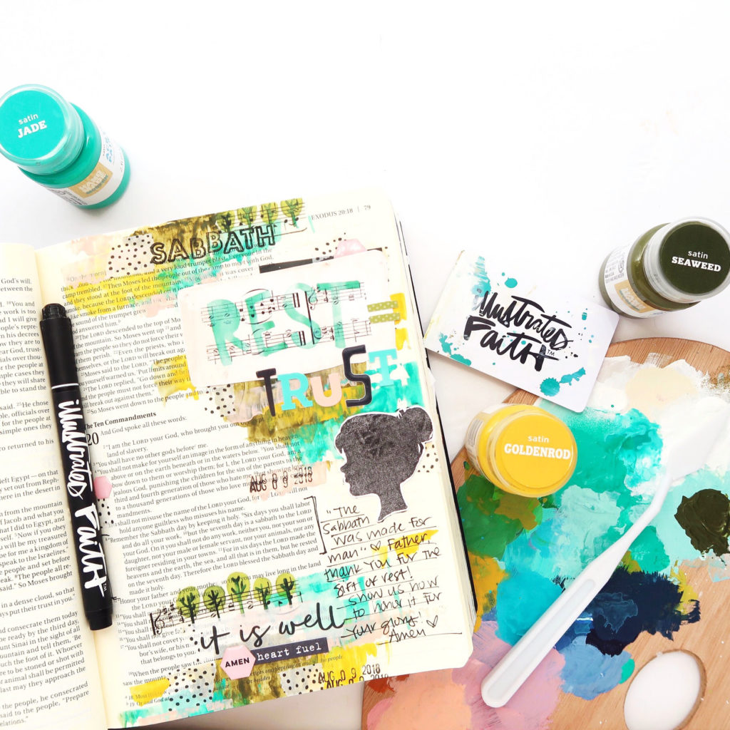 Print and Pray Bible Journaling Process Video by Jillian aka Hello Jillsky | Rhythms of Rest