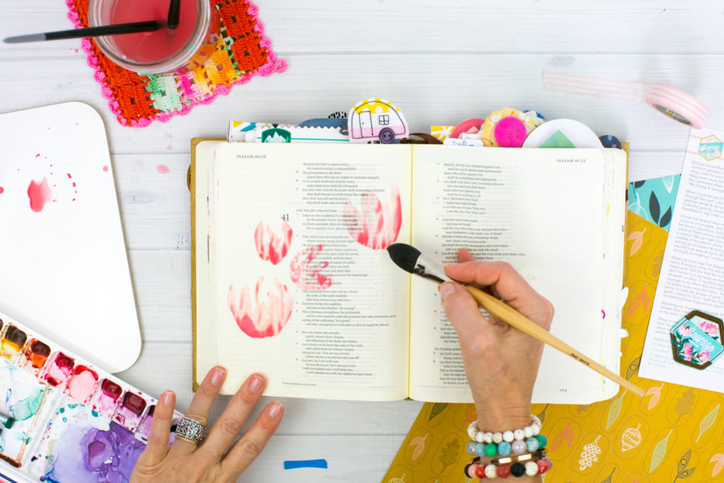 Watercolor Tutorial by Amy Bruce | Revival Camp 2018 Courage - Whimsical Watercolor Lotus Flowers and NeoColor II Stems