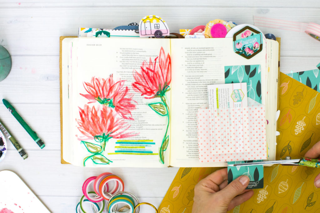 Watercolor Tutorial by Amy Bruce | Revival Camp 2018 Courage - Whimsical Watercolor Lotus Flowers and NeoColor II Stems