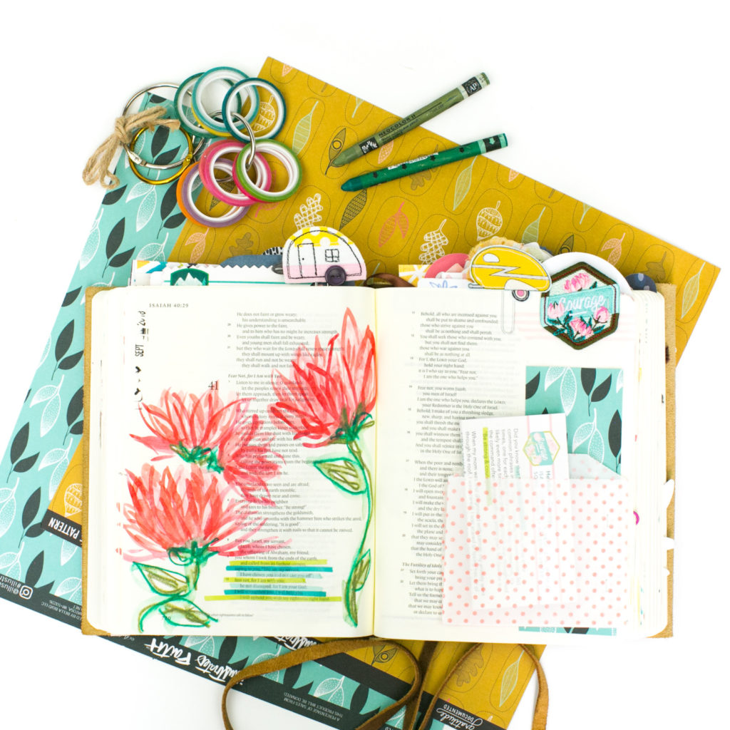Watercolor Tutorial by Amy Bruce | Revival Camp 2018 Courage - Whimsical Watercolor Lotus Flowers and NeoColor II Stems