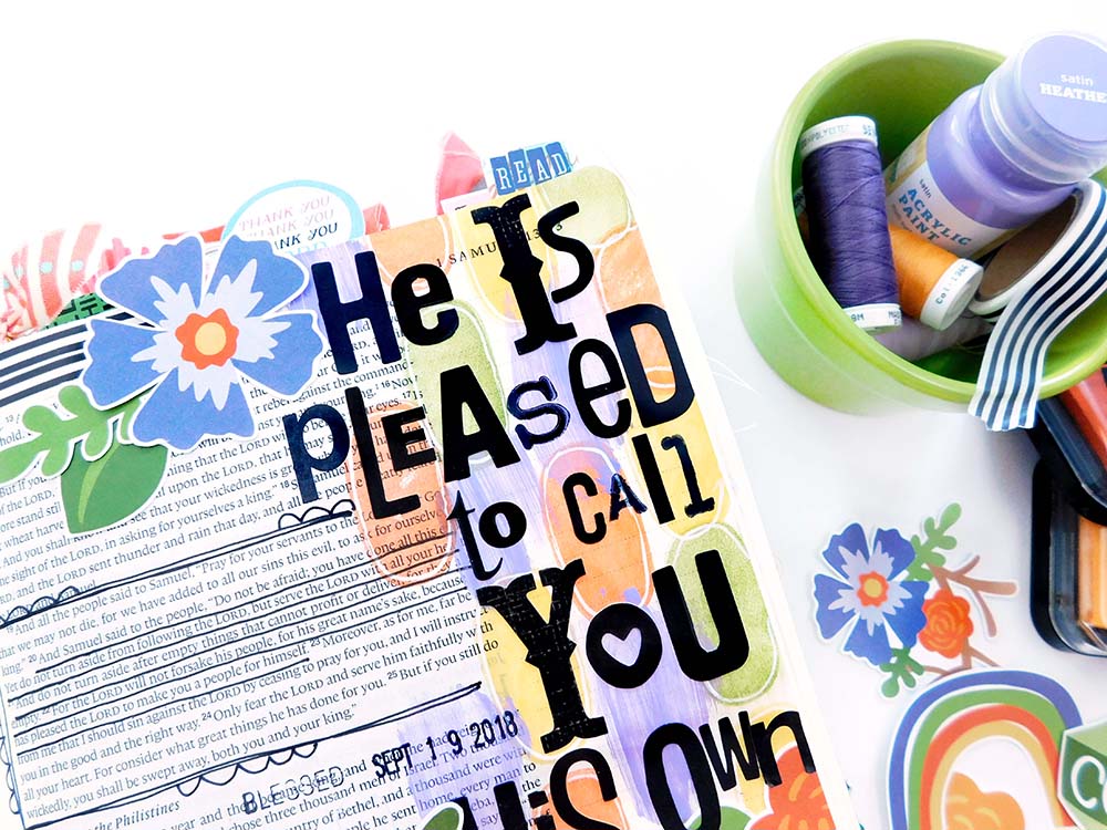 Print & Pray Hybrid Bible Journaling by Elaine Davis using digital printables | His Own | 1 Samuel 20-22