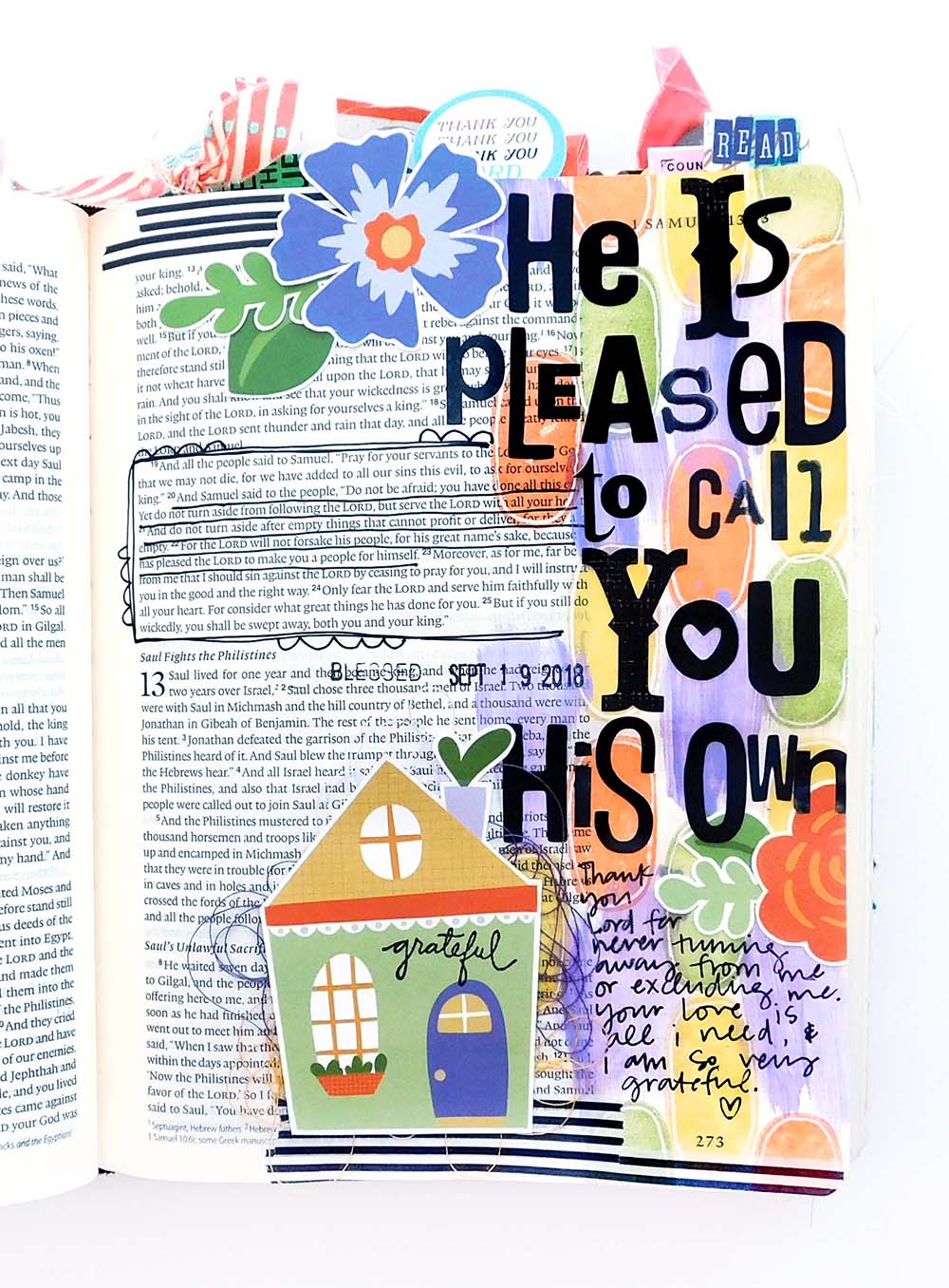 Print & Pray Hybrid Bible Journaling by Elaine Davis using digital printables | His Own | 1 Samuel 20-22
