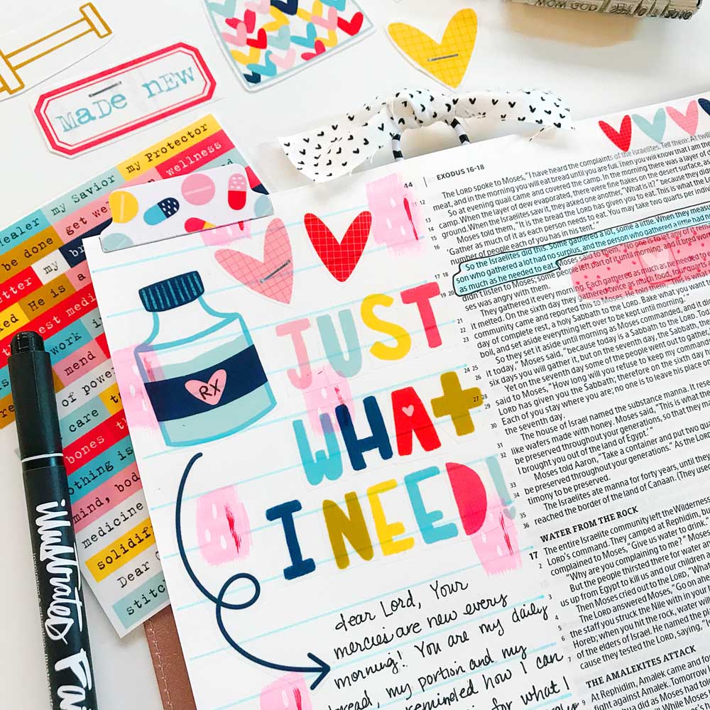 Print and Pray Hybrid Bible Journaling by Cristin Howell using digital printables | Just What I Need!