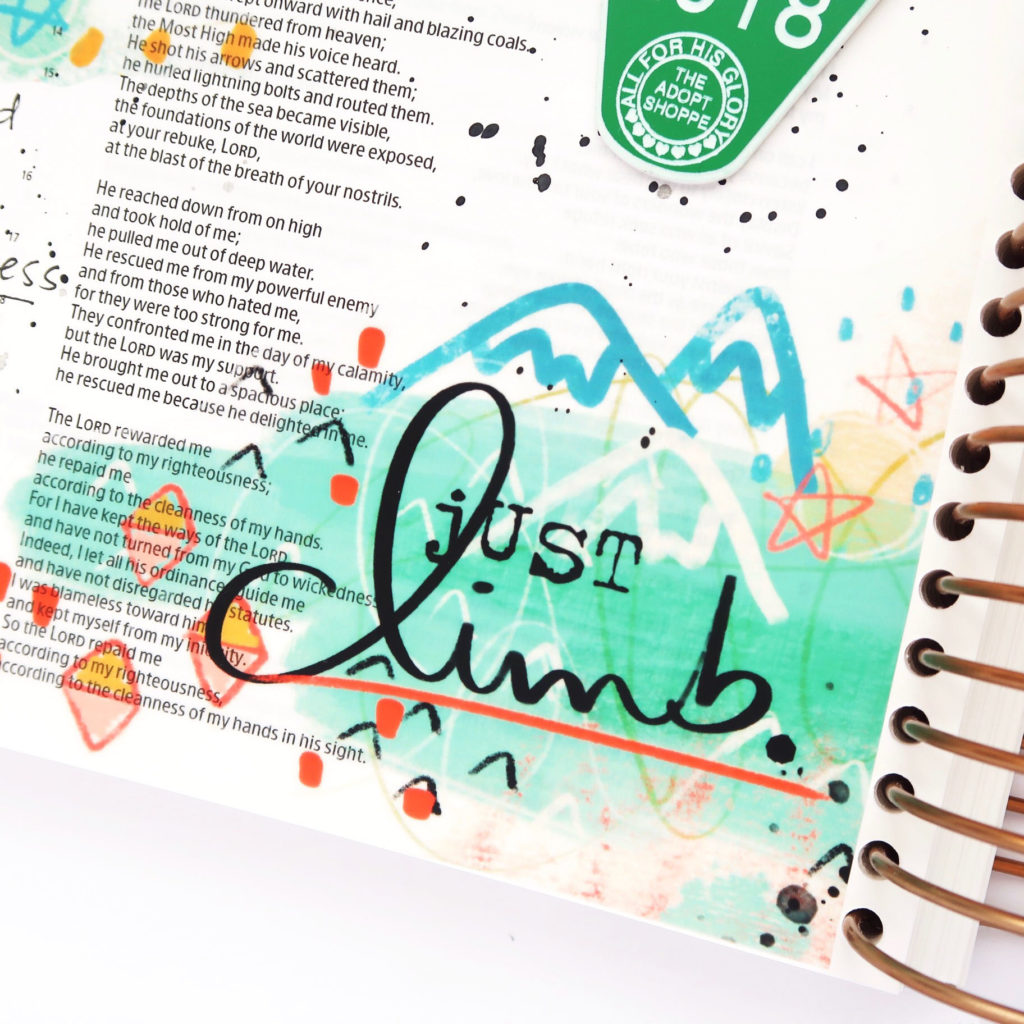 Bible Journaling Process Video by Jillian aka Hello Jillsky | Revival Camp Courage | Psalm 18:2 | Illustrating Bible