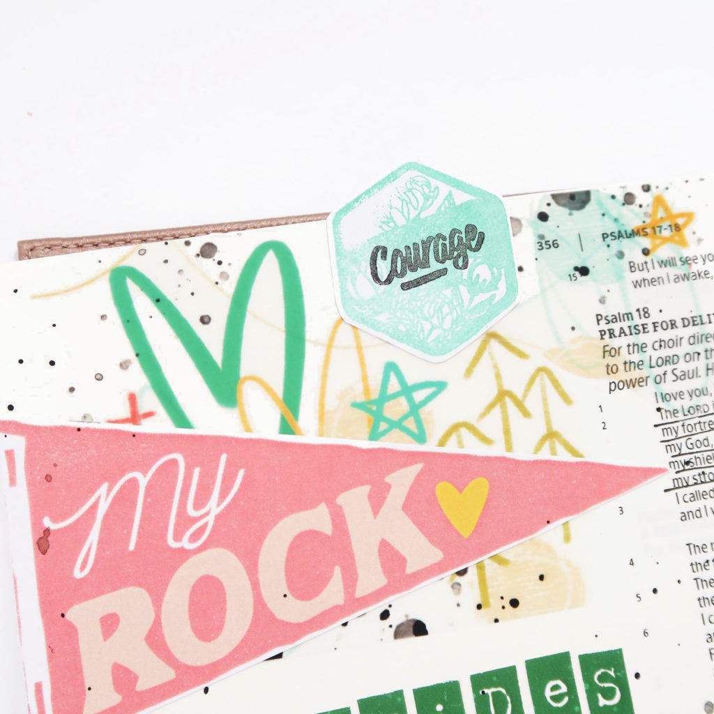 Bible Journaling Process Video by Jillian aka Hello Jillsky | Revival Camp Courage | Psalm 18:2 | Illustrating Bible