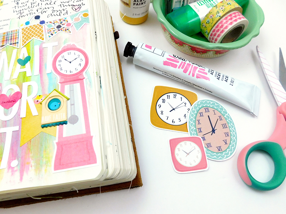 Print & Pray Hybrid Mixed Media Bible Journaling by Elaine Davis using digital printables | Wait For It... | Psalm 130