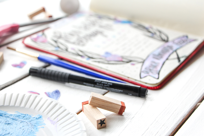 "This Bible Belongs To" Page: Journaling Bible Process Video | Lauren Lanker is back with another blog post and process video using her Permission Pages Devotional Kit–this time to create a "This Bible Belongs To" Page at the front of her Bible that says so much more than just her name. It speaks to our identity in Christ! When we remember who we are because of who God is, all our fears about "messing up" a page in our Journaling Bible fade away. Great for beginners!