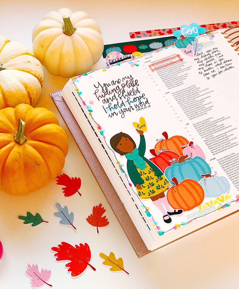 Print and Pray Hybrid Bible Journaling by Cristin Howell using digital printables | You are my Refuge