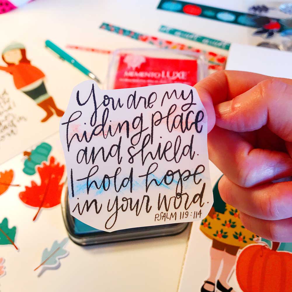 Print and Pray Hybrid Bible Journaling by Cristin Howell using digital printables | You are my Refuge