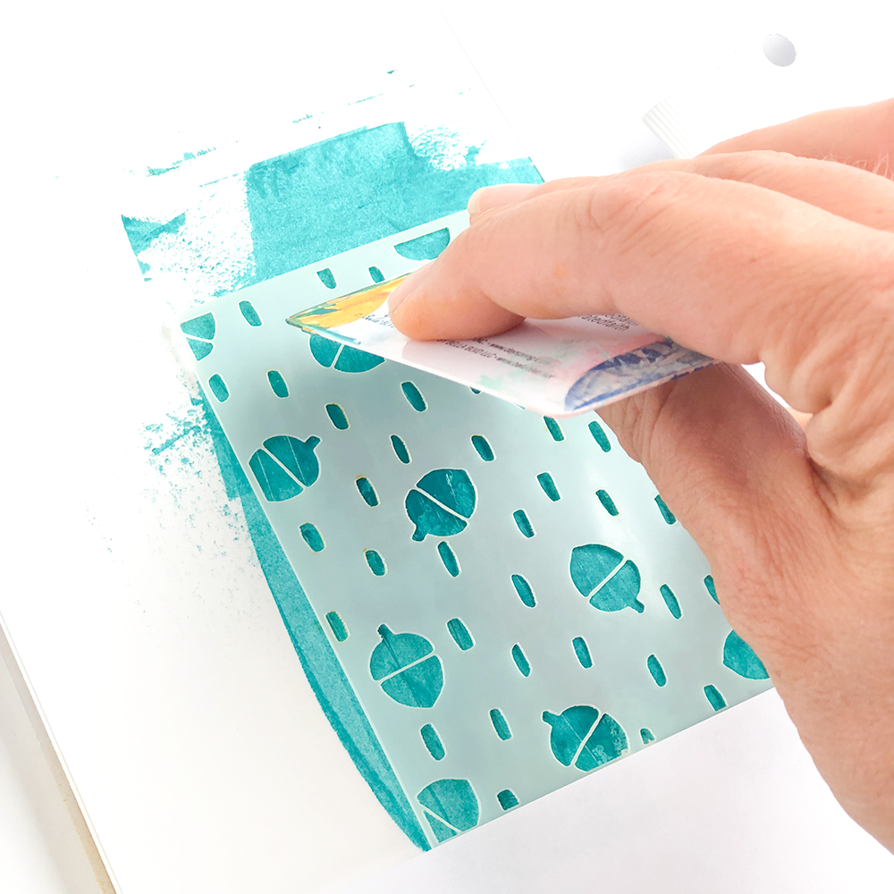 mixed media Bible journaling stenciling techniques by Heather Greenwood | 100 Days of Grace and Gratitude Kit