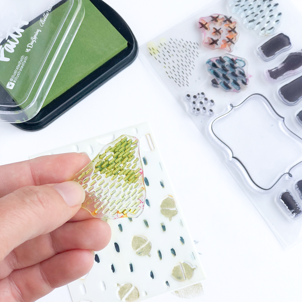 mixed media Bible journaling stenciling techniques by Heather Greenwood | 100 Days of Grace and Gratitude Kit