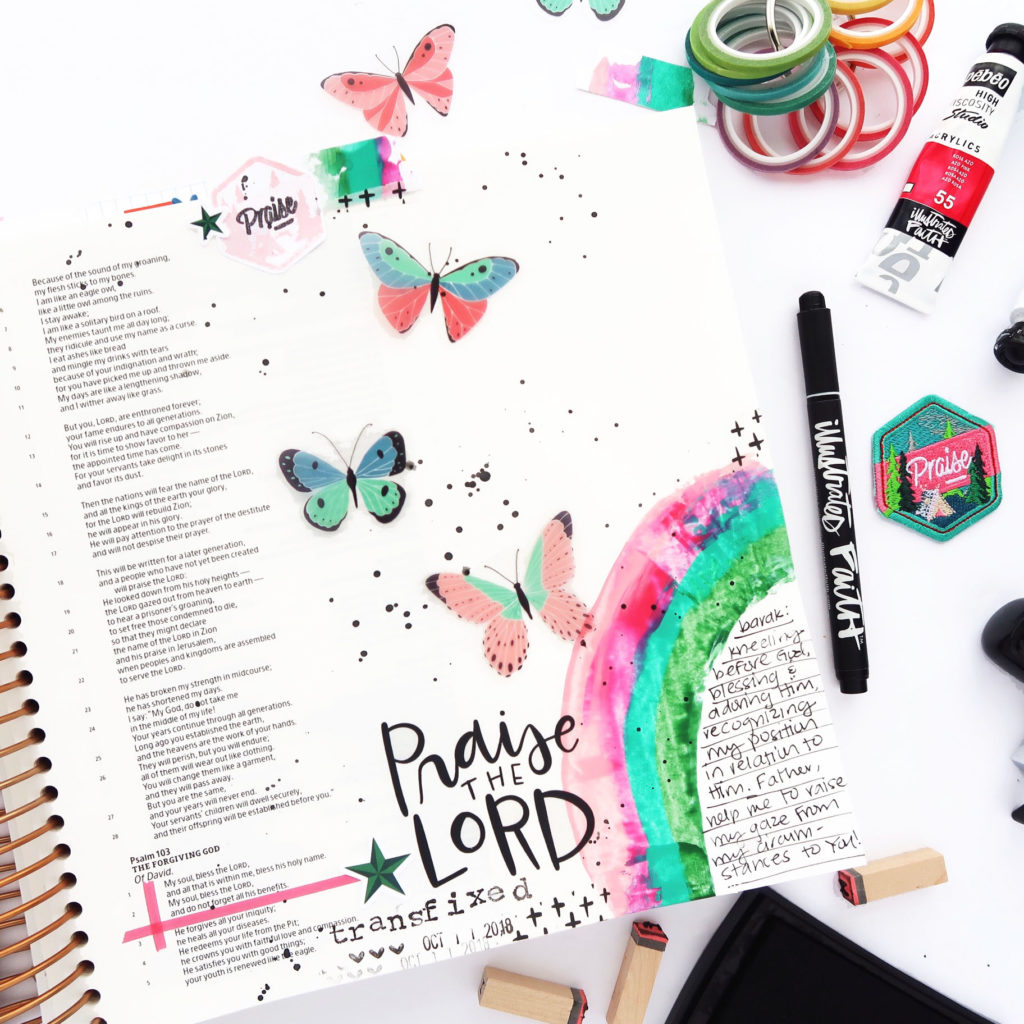 Bible Journaling Process Video by Jillian aka Hello Jillsky | Revival Camp - Praise | Psalm 103:1-2