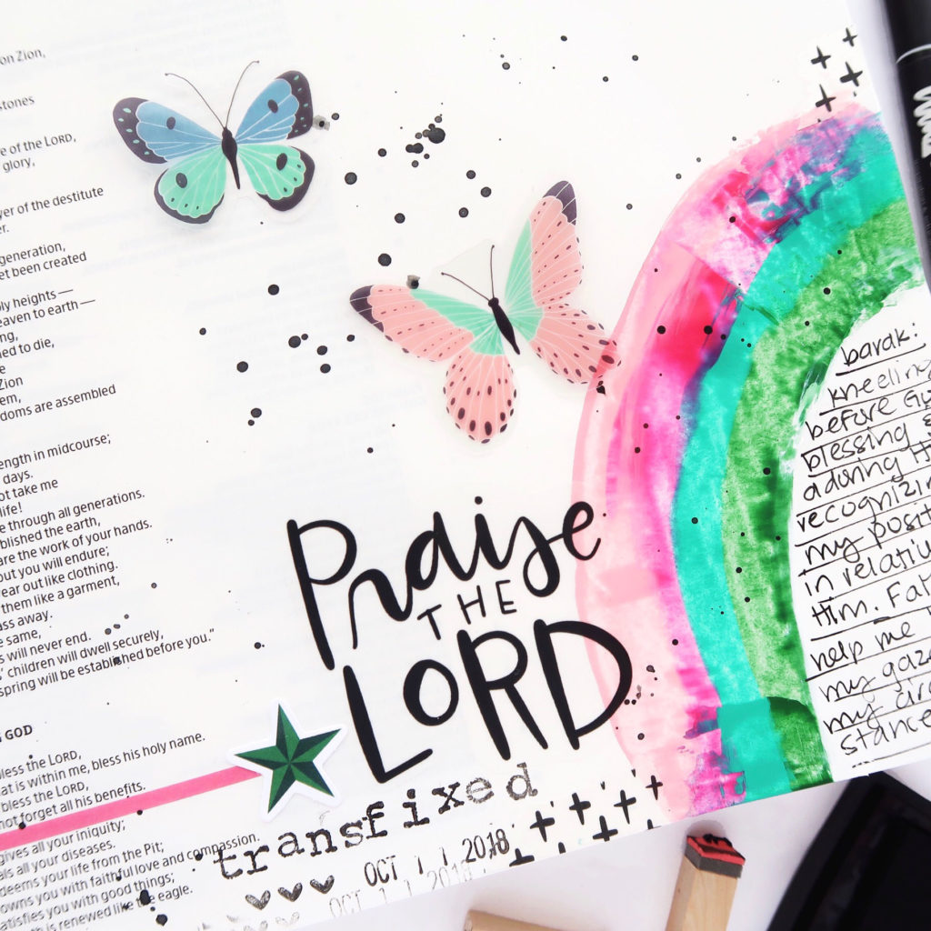 Bible Journaling Process Video by Jillian aka Hello Jillsky | Revival Camp - Praise | Psalm 103:1-2