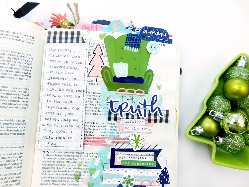 Print & Pray Hybrid Bible Journaling by Elaine Davis using digital printables | Matthew 11:28