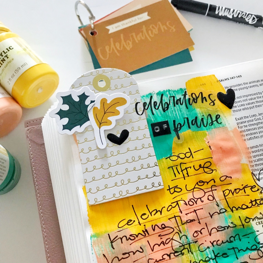 bible journaling 100 days of grace and gratitude with April aka marine parents | CELEBRATION | psalms 148:1