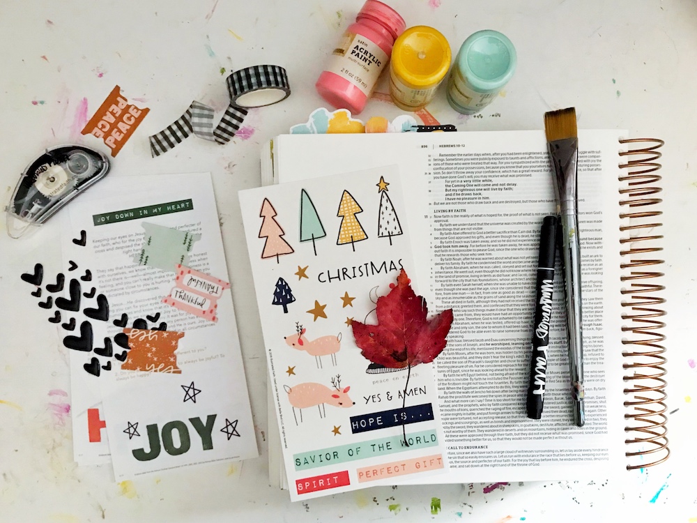 bible journaling 100 days of grace and gratitude with April aka marine parents | JOY | hebrews 12:1-2
