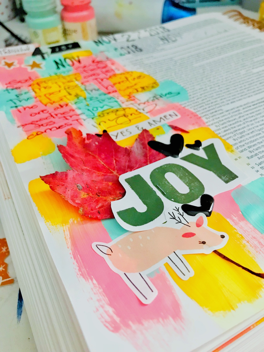 bible journaling 100 days of grace and gratitude with April aka marine parents | JOY | hebrews 12:1-2