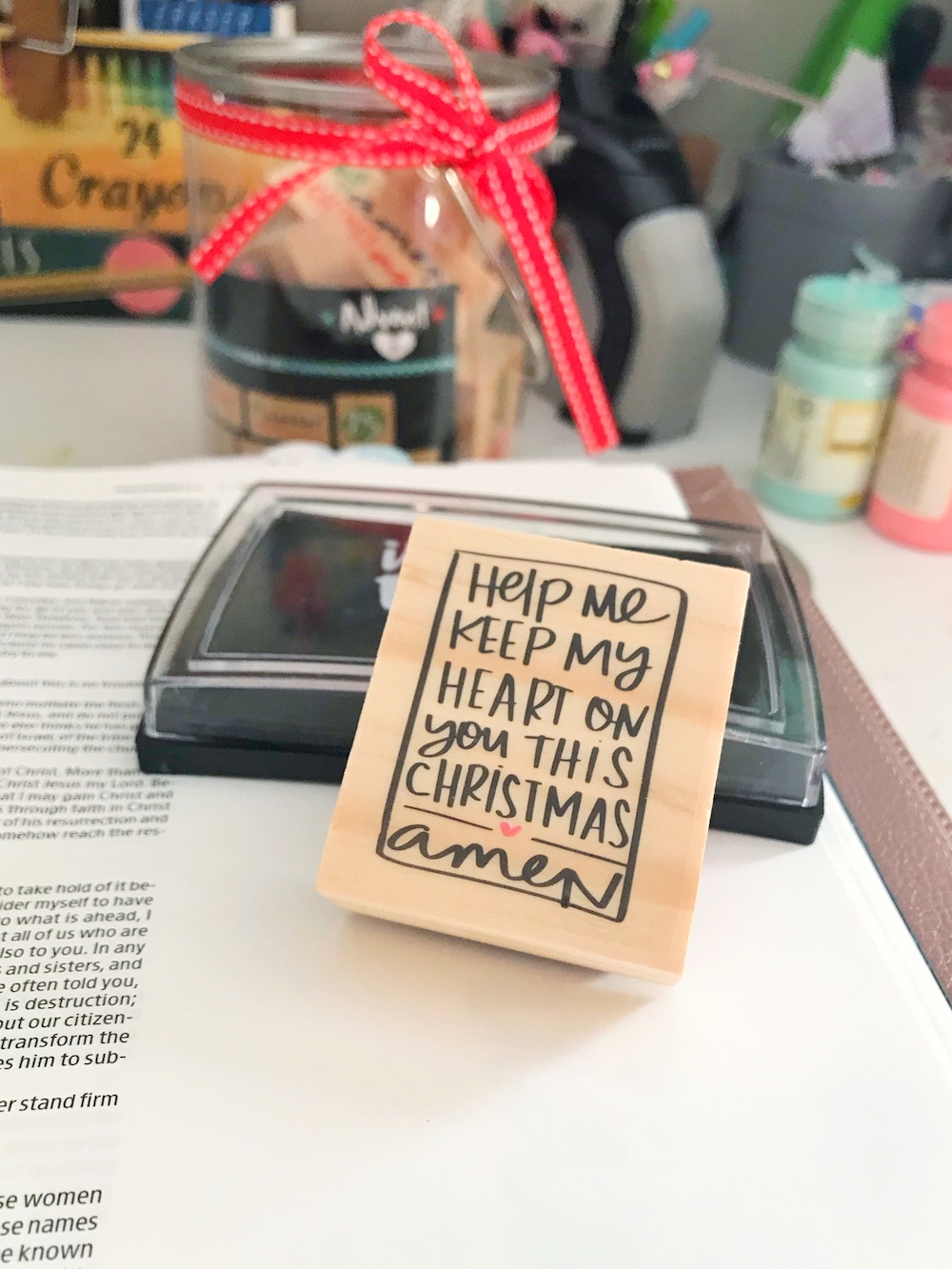 Mixed Media Bible Journaling Process using the Illustrated Faith Advent Collection available at Joann Stores | Less Art, More Jesus by April aka Marine Parents | Advent Season | Philippians 3:19-20