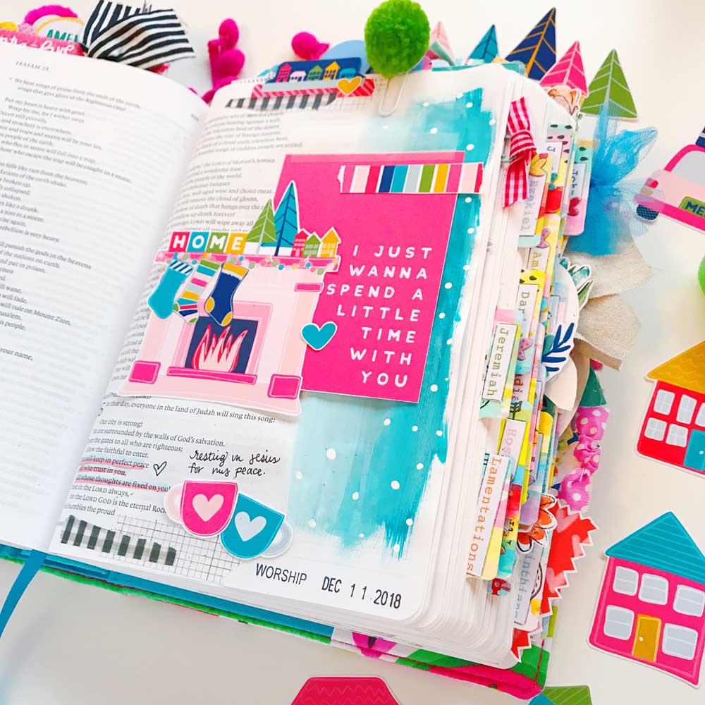 Print and Pray Hybrid Bible Journaling by Cristin Howell using digital printables | A Little Time With You | Isaiah 26:3