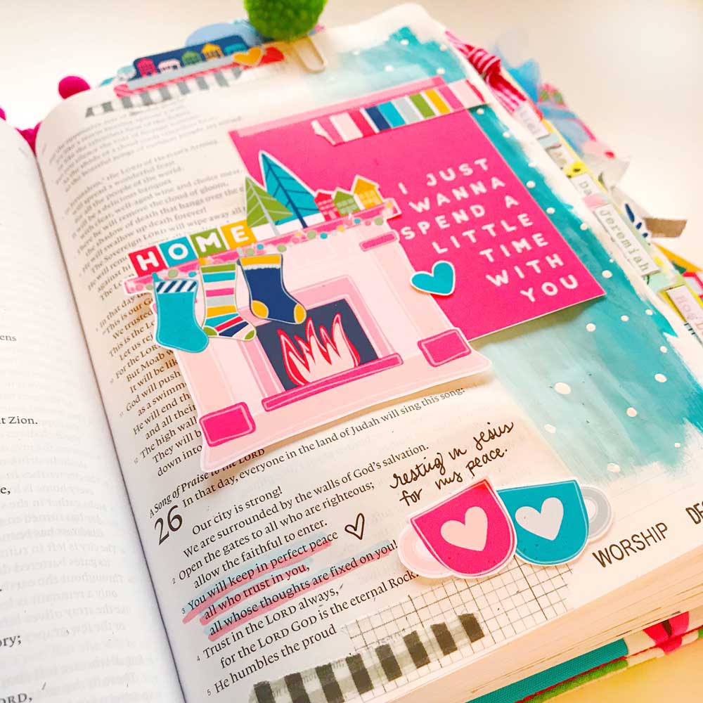 Print and Pray Hybrid Bible Journaling by Cristin Howell using digital printables | A Little Time With You | Isaiah 26:3