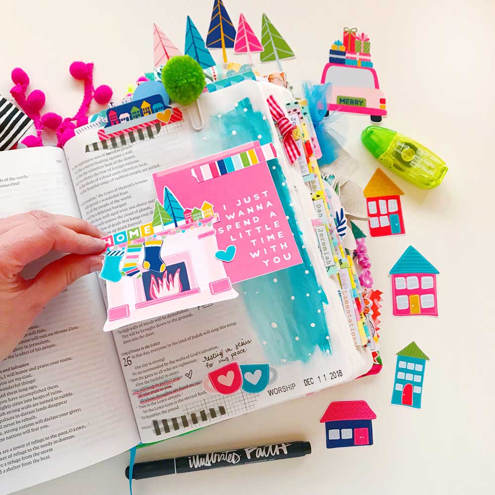 Print and Pray Hybrid Bible Journaling by Cristin Howell using digital printables | A Little Time With You | Isaiah 26:3