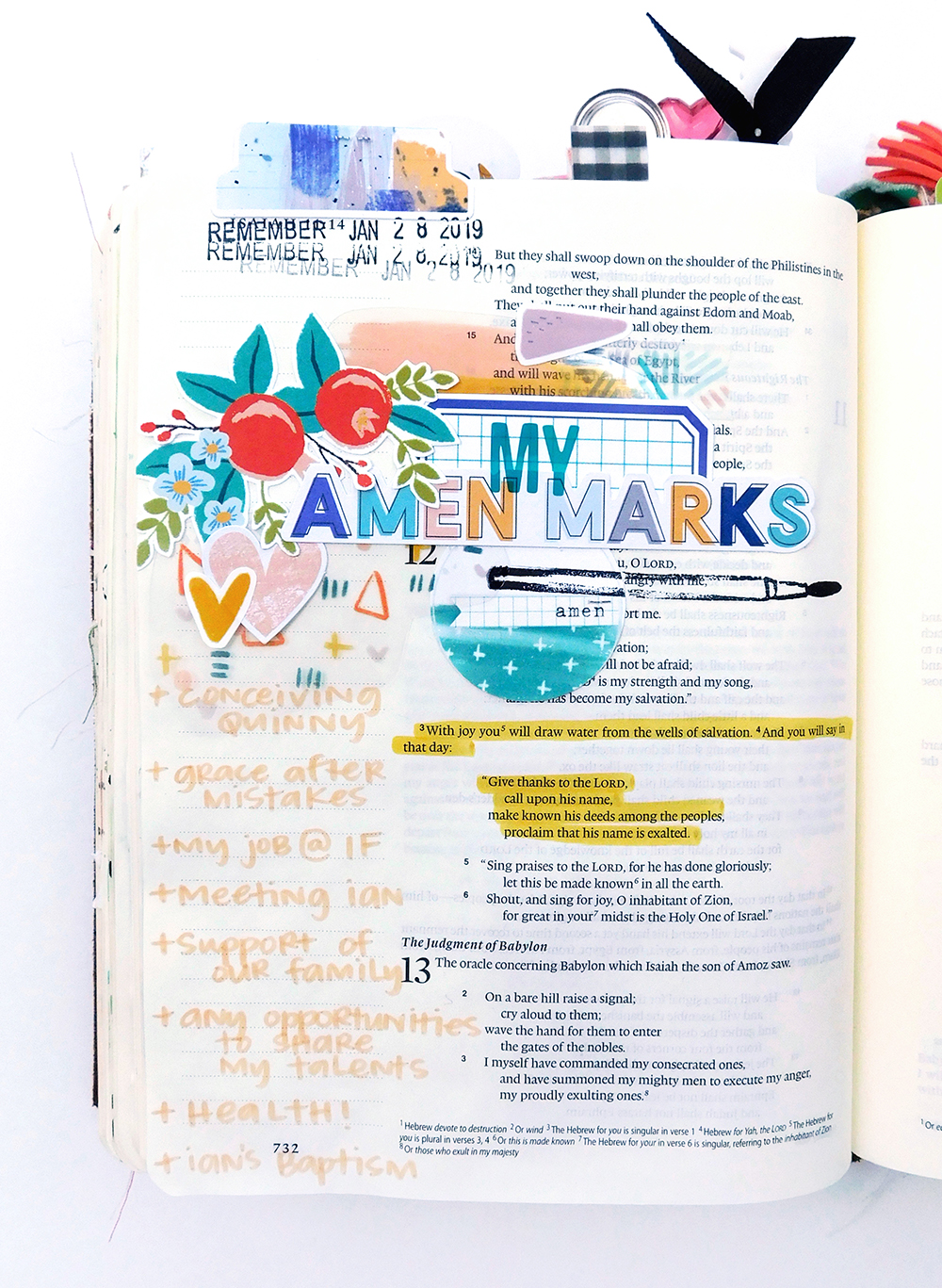 Print & Pray + The Mark Maker Kit // Part 2 Bible Journaling by Elaine Davis using digital printables