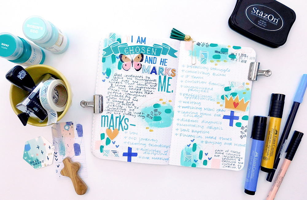 Print & Pray + The Mark Maker Kit | Traveler's Notebook | by Elaine Davis using digital printables