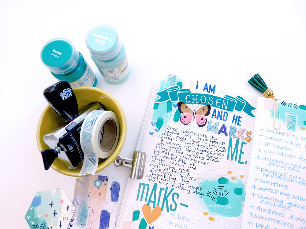 Print & Pray + The Mark Maker Kit | Traveler's Notebook | by Elaine Davis using digital printables