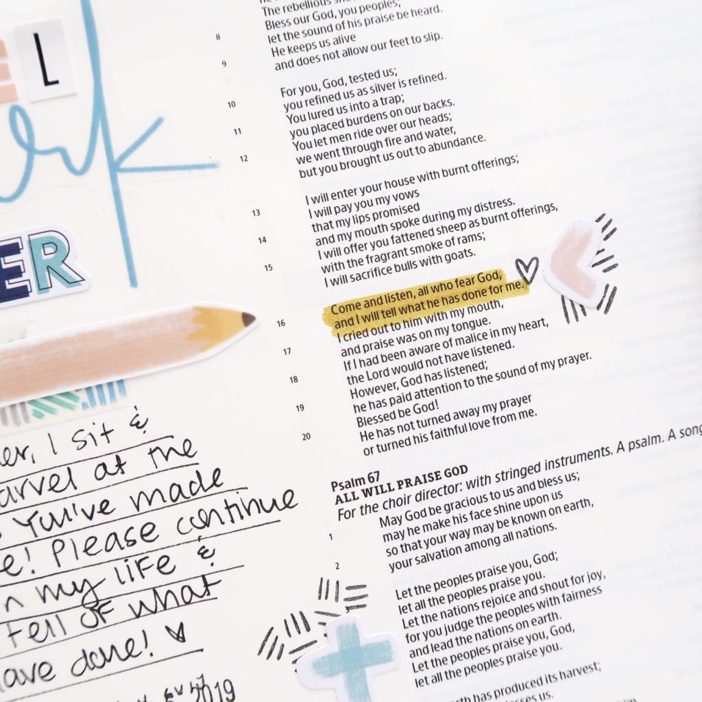 Marvel at the Mark Maker | Bible Journaling Process Video using the Illustrated Faith Mark Maker Kit by Jillian aka HelloJillsky | Psalm 66:16