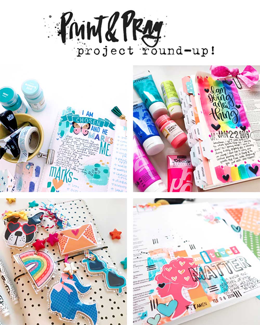 Jan & Feb Print & Pray Project Round-Up by Elaine Davis using digital printables