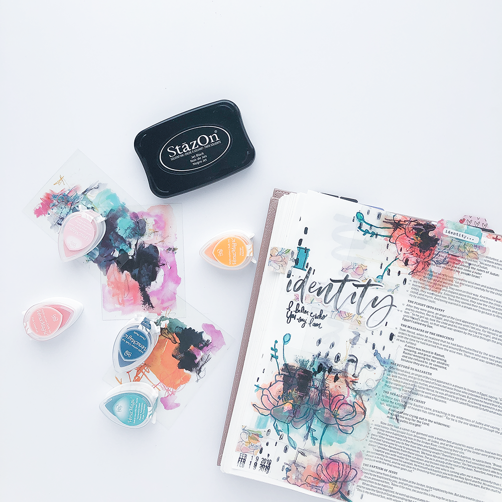 Mixed Media Bible Journaling Tutorial by Heather Greenwood | Stamping and Inks | The Joy Journey: Matthew 3:8