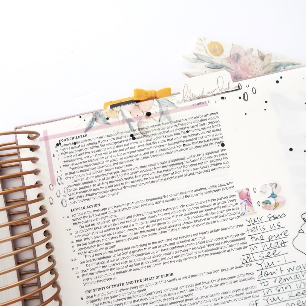 Hybrid Bible Journaling Process Video by Jillian aka Hello Jillsky using digital printables | Joy Journey | 1 John 3:1-6