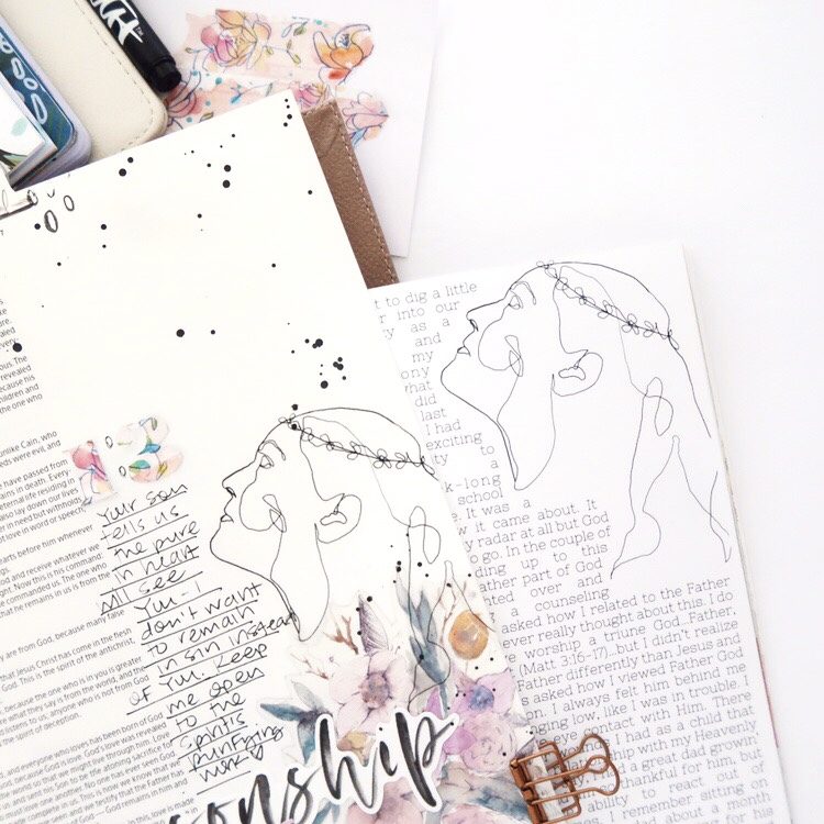 Hybrid Bible Journaling Process Video by Jillian aka Hello Jillsky using digital printables | Joy Journey | 1 John 3:1-6