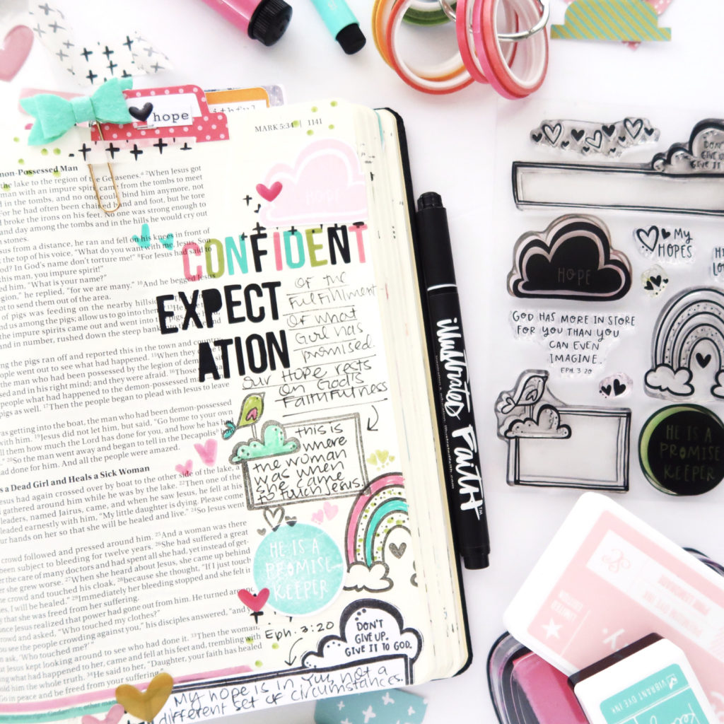 Bible Journaling Process Video by Jillian aka Hello Jillsky | Rainbow Promises | Bible Journaling Sermon Notes | Mark 5:25-28