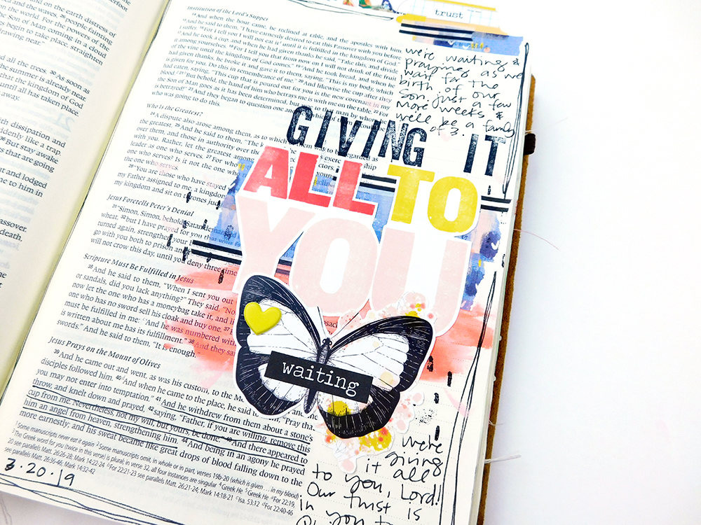 Print & Pray Hybrid Bible Journaling by Elaine Davis // All To You