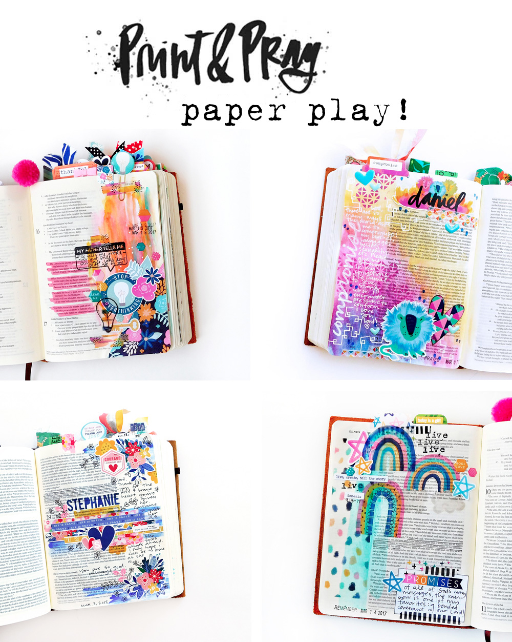Paper Play - Print & Pray Project Round-Up! by Elaine Davis using digital printables