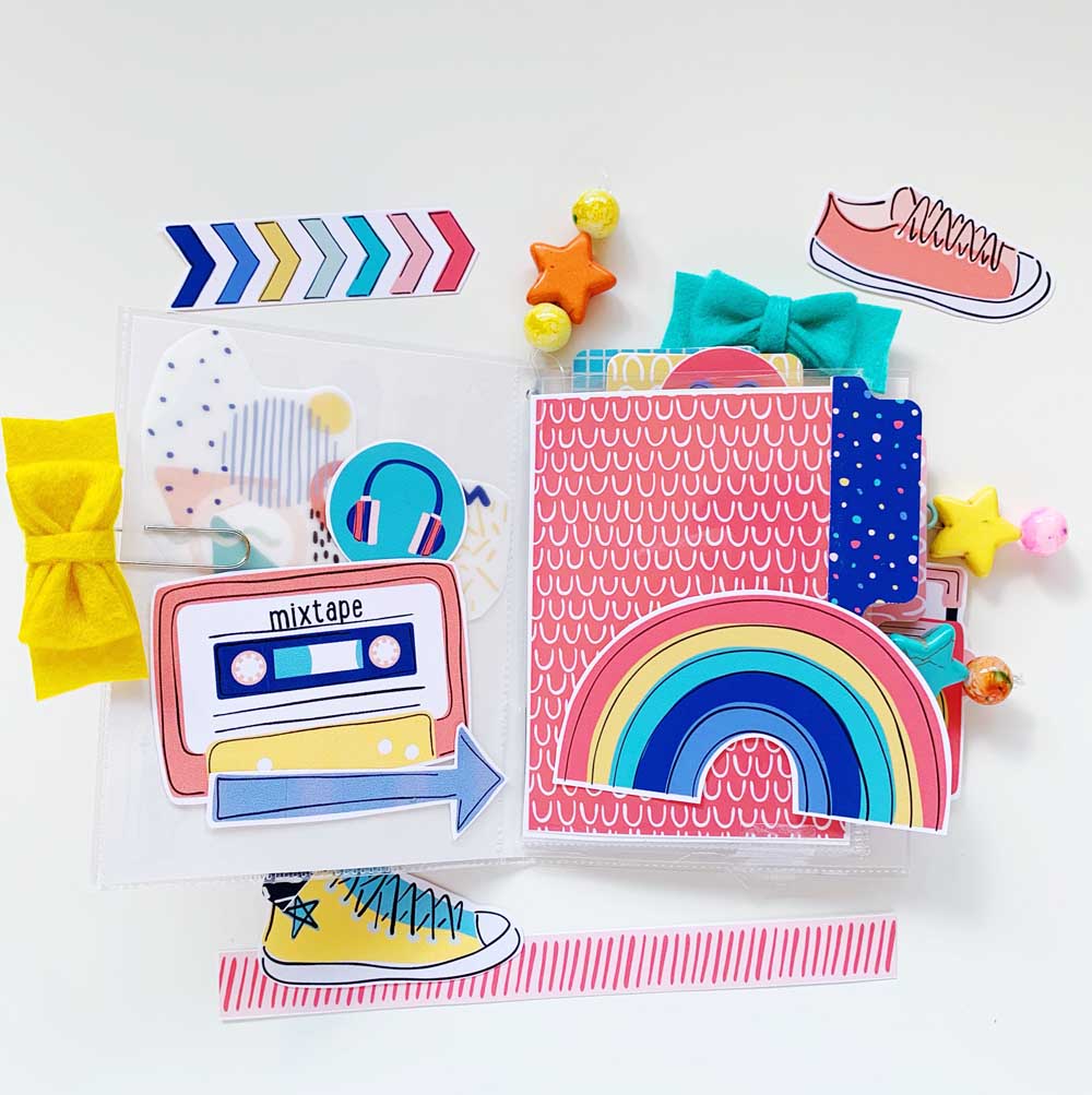 Hybrid Mini Book Tutorial with Print and Pray Shop Supplies by Cristin Howell using digital printables | All The Feels - Mixed Feelings