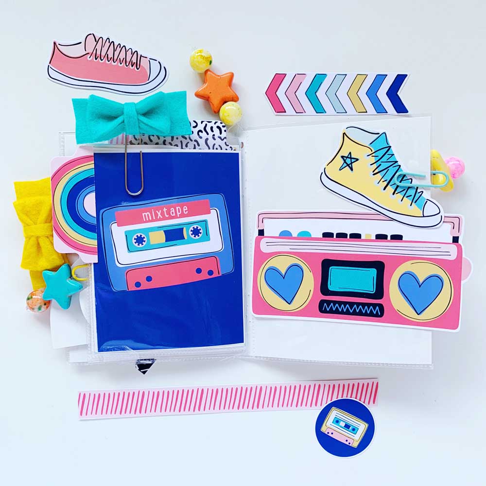 Hybrid Mini Book Tutorial with Print and Pray Shop Supplies by Cristin Howell using digital printables | All The Feels - Mixed Feelings