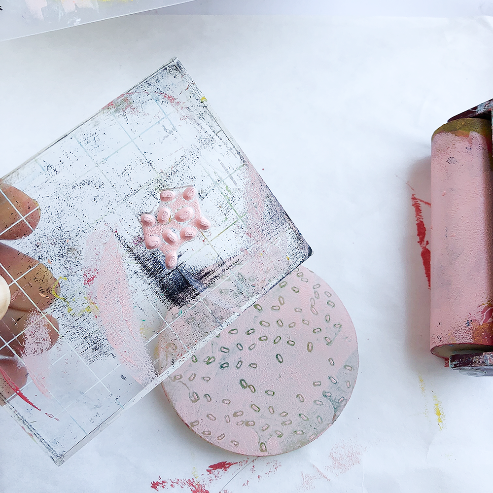 Mixed Media Bible Journaling - Gelli Plate Stamping Tutorial by Heather Greenwood | Tied Up With a Ribbon - Psalm 37:4-5