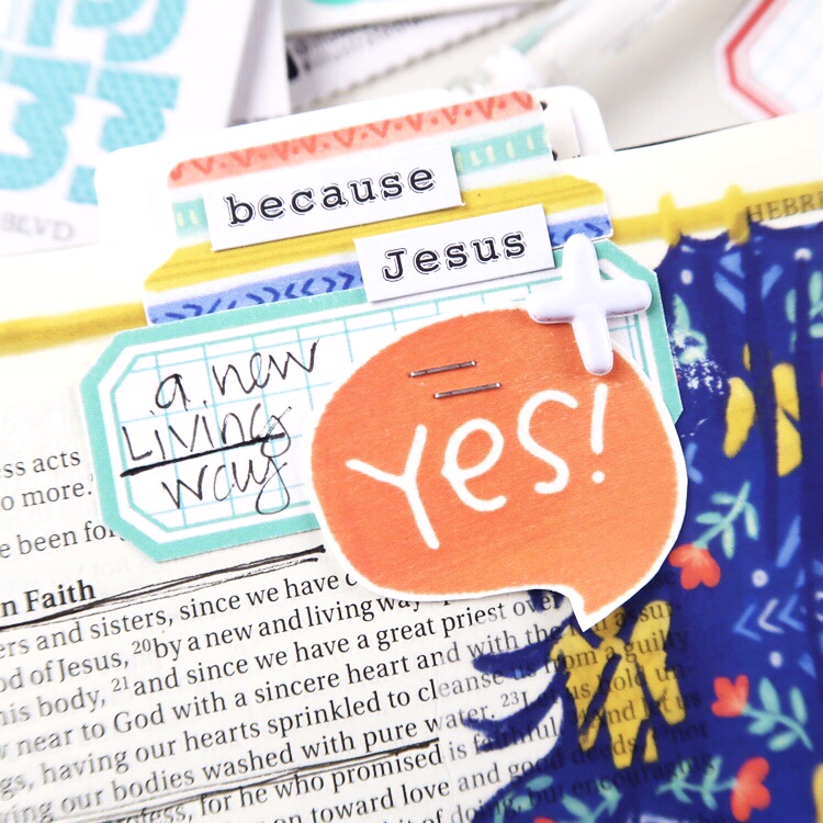 Hybrid Bible Journaling Process Video by Jillian aka Hello Jillsky using digital printables | Draw Near | Hebrews 10:19-22